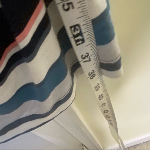 Ann Taylor Loft Dress Women  Size Medium Striped Midi Sleeveless Ruched 
Stret - Picture 7 of 7